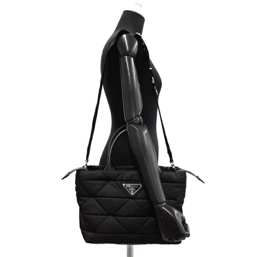 Prada Padded ReNylon Tote Bag black quilted bag triangle logo - Picture 9 of 9